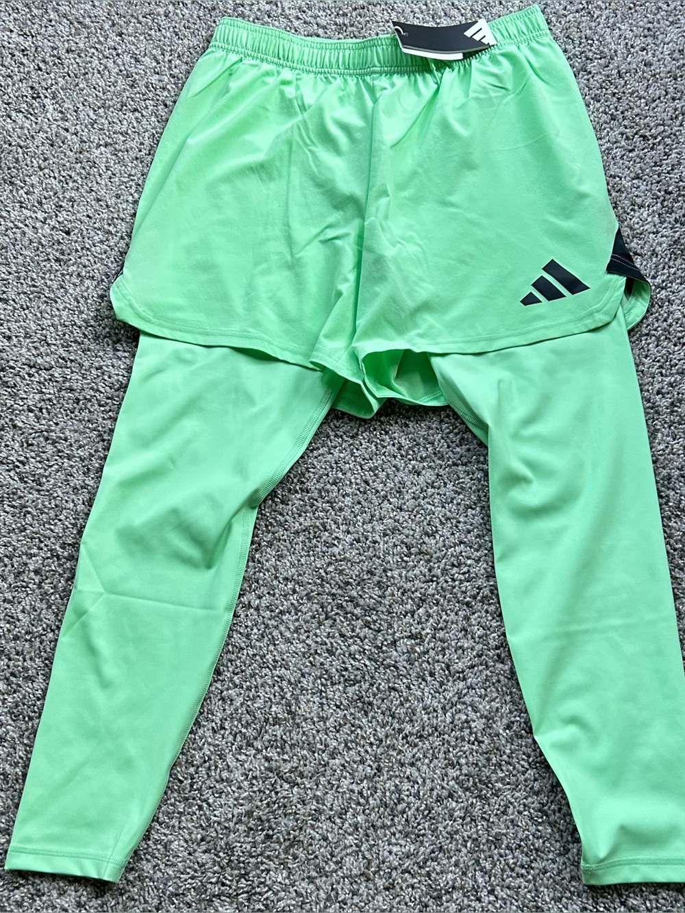 Adidas Tiro 25 Pro Goalkeeper Tights/Shorts Men’s Size Large Glow Mint JH3316